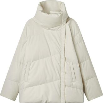 B+ab quilted funnel-neck jacket - women - Viscose/Polyester - S - Neutrals