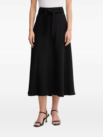 DKNY tie-waist a-line midi skirt - Black