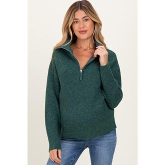Pinkblush Half Zip Pullover Sweater in Green at Nordstrom, Size Medium