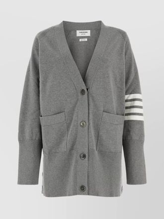 Thom Browne ribbed oversized v-neck cardigan
