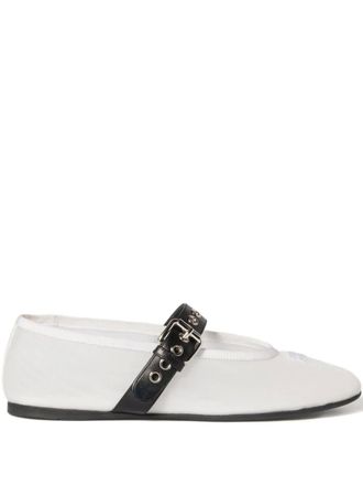 Miu Miu Mesh fabric ballerinas - Bianco