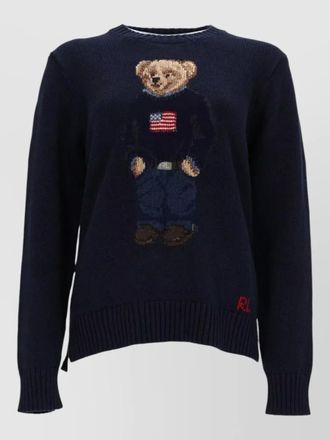 Polo Ralph Lauren bear cotton linen crew neck top