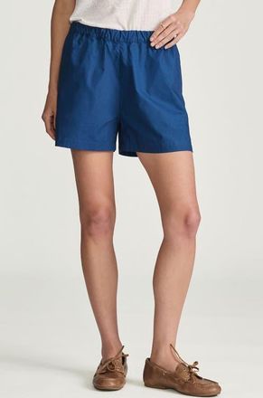 Mavi Cotton Elastic Waist Shorts in Navy Peony at Nordstrom, Size Medium