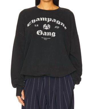 The Laundry Room Champagne Gang Sweatshirt In Charcoal