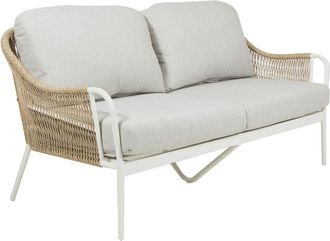 ED&Egrave;N JARD&Iacute; Sof&aacute; de jard&iacute;n 2 plazas blanco envejecido
