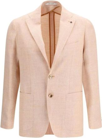 Tagliatore Blazers, male, Orange, Size: XL Luxury Fleece Wool Blazer