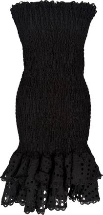 Charo Ruiz Ibiza Charo Ruiz Liliana Strapless Midi Dress in Black Cotton