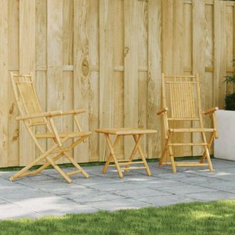Berkfield Home 3 Piece Bistro Set Bamboo in Brown