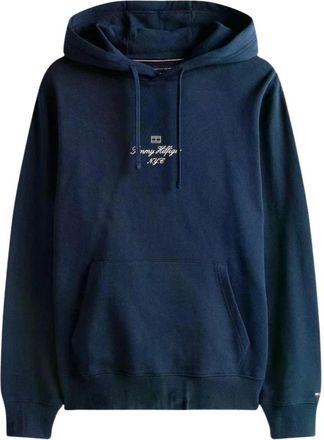 Tommy Hilfiger Oval Graphic Hoodie - Heren - Hoodies - Blauw - XS - Katoen - Hoodies & sweatvesten