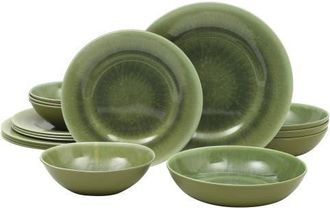 Gibson Home Casper Court Melamine Dinnerware Set in Green at Nordstrom