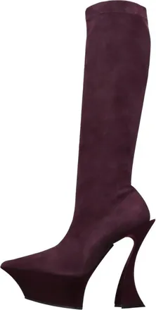 MUGLER Schoenen, Dames, Rood, 40 EU, Leer, Mugler Bordeauxlaarzen