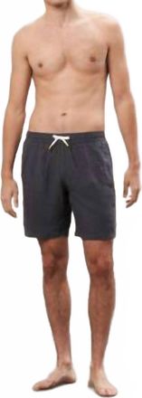 Hartford Linen Swim Short In Charcoal