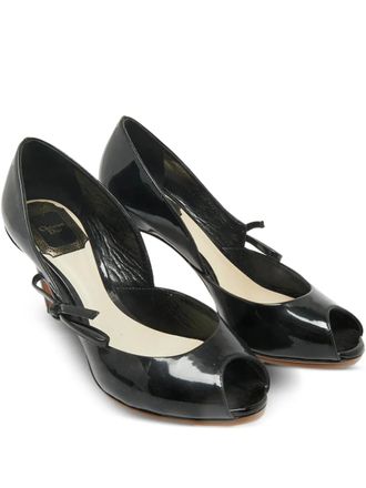 Dior peep-toe bow-detail pumps - Black