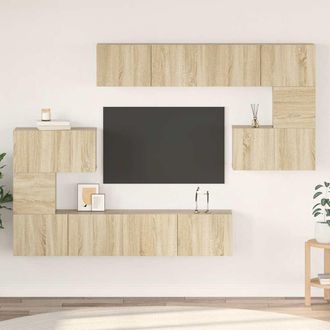 vidaXL Vidaxl - Set De Muebles Para Tv 8 Pzas Madera Contrachapada Roble Sonoma