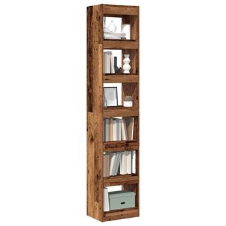 Berkfield Home Book Cabinet/Room Divider Old Wood 40x30x198 cm in Brown | Size: 40 x 30 x 198 cm