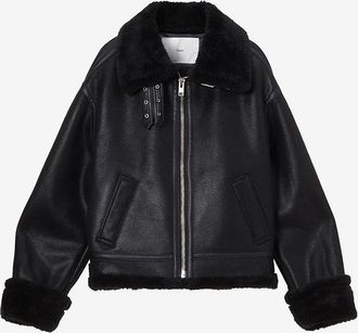 Dunst Weite Fliegerjacke aus Kunstshearling