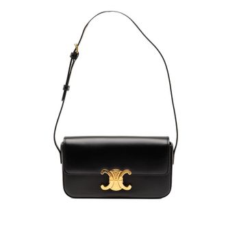 Celine Pre-owned Celine Shiny Calfskin Triomphe Claude Shoulder Bag Ladies J7NLAWCXS37BK44Q