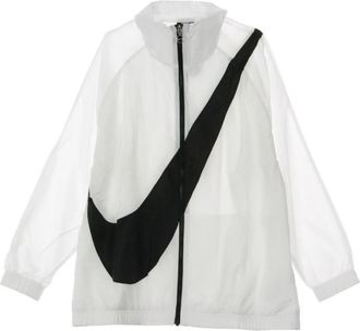 Nike Windbreaker Jacket met Swoosh - Dames - Trainingsjackets - Wit - M - Polyester - Fitness