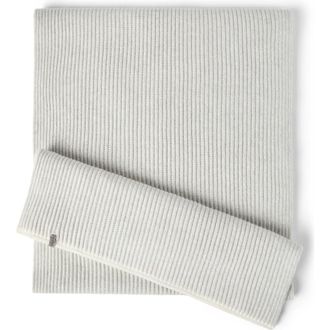 Brunello Cucinelli Knit scarf in Light Grey at Nordstrom