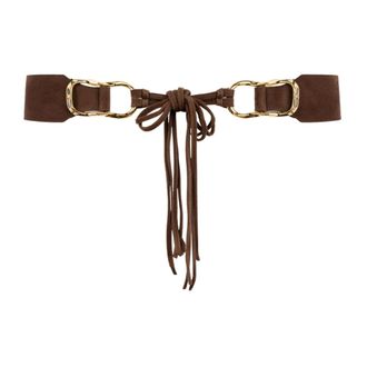 Twinset Belts, unisex, Brown, Size: S Hammered Leather Belt