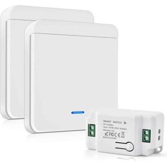 OEM Kit De Interruptor De Iluminaci&oacute;n Inal&aacute;mbrico De 10 A Y 230 V, Sin Bater&iacute;a, 200-2000 W, Interruptor Inal&aacute;mbrico Bidireccional, Sin Cables, Interruptor