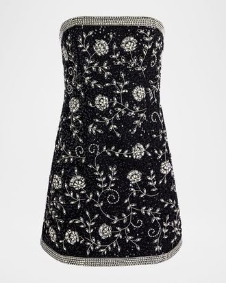 Alice & Olivia Katia Embellished Strapless Mini Dress