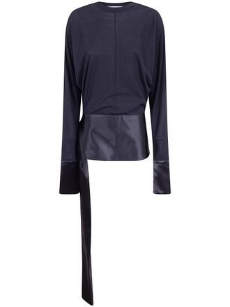 Darkpark Luna Jersey Top With Dropped Satin Details