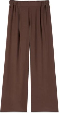 Oltre Viscose Blend Wide Leg Broeken - Dames - Wijde Broeken - Bruin - M - Polyester - Broeken