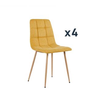 Klast Packs 4 sillas tela mostaza 43 cm x 88 cm cm