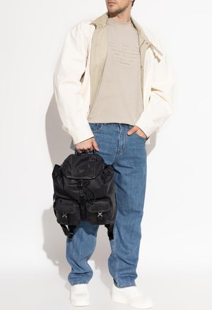 Emporio Armani T-shirt With Logo, Mens, Grey