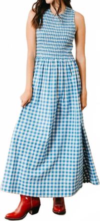 Sunshine Tienda Womens Gingham Marine Dress In Blue Bay