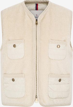 Moncler Kurze Fleeceweste mit Logostickerei Mimosas
