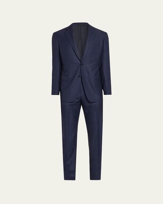 Giorgio Armani Mens Soft Line Textured Wool Two-Piece Suit