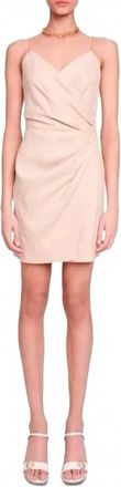 Maje Draped Mini Dress In Beige