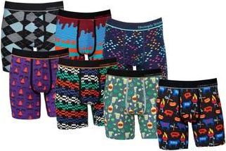 Unsimply Stitched 7-Pack Assorted Stretch Cotton Boxer Briefs in Blue/Black/Green Multi at Nordstrom Rack, Size Xx-Large