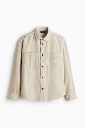 H&M Oversized Hemd aus Baumwollcord - Hellbeige