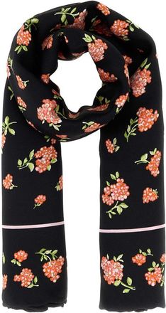 Valentino Garavani Black Rose Print Scarf
