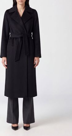 Max Mara Cappotto a vestaglia in lana con cintura al ginocchio