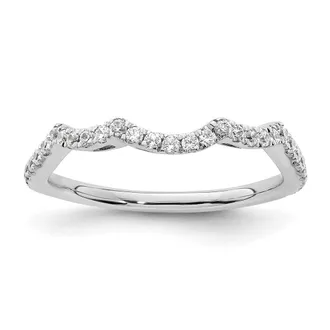 Diamond2Deal 14k White Gold Lab Grown Diamond Wedding Band Ring 0.33Ct Clarity- VS Color- G-H