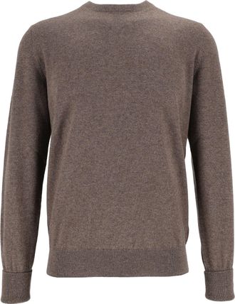 Ballantyne Round Neck Ribbed Cuffs Cashmere Sweater
