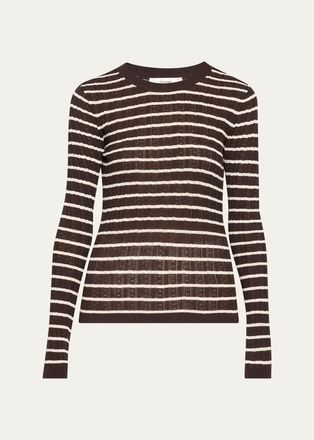 Frame Denim The Pointelle Striped Sweater