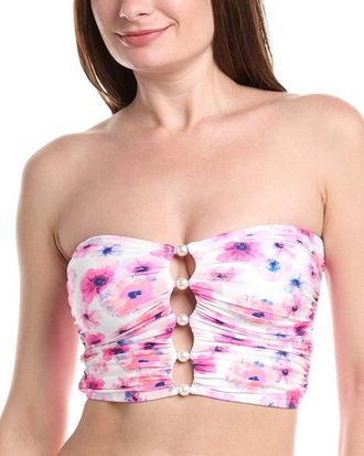 Carmen Marc Valvo Bandeau Shirred Top