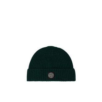 Stone Island Accessoires, Heren, Groen, ONE Size, Wol, Ribbelmuts van Wol