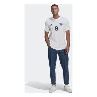 adidas Lil Number T M Printing Soccer/Football Sports Short Sleeve White GN6917