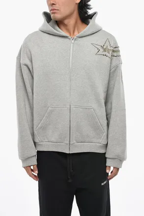 We11done Oversized Cotton Sweatshirt with Studs We11done