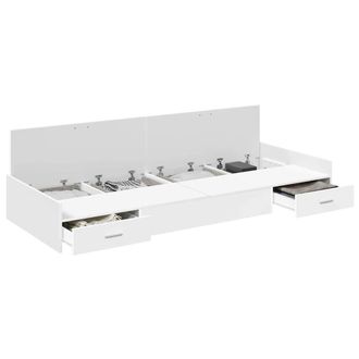 Berkfield Home Modern Storage Bed Frame with Drawer White 80 x 200 cm Engineered wood
