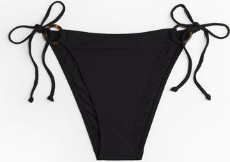 H&M Tie-Tanga Bikinihose - Schwarz