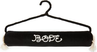Bode Velvet Cloakroom Hanger in Black Cream at Nordstrom
