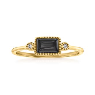 RS Pure by Ross-Simons Black Onyx Ring in 14kt Yellow Gold