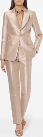 Alberta Ferretti Alberta Ferretti Womens Nude Mikado Tailored Pants Silk - Size EU 38 (Womens)